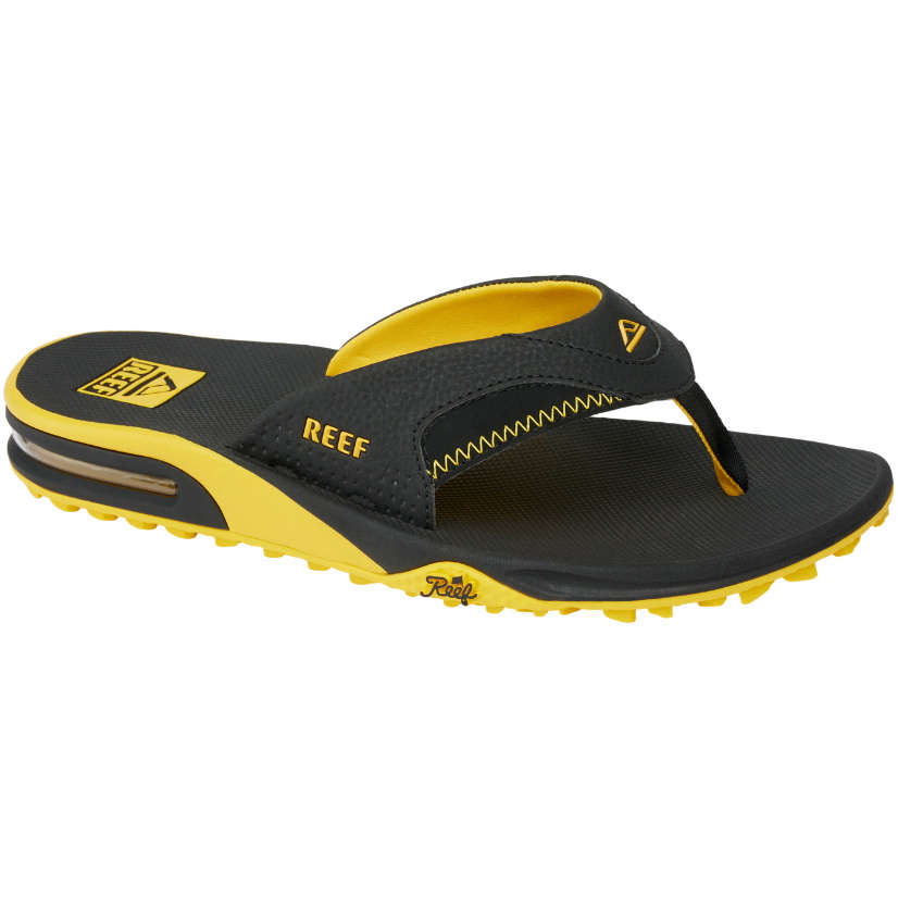 2026 Reef Mens Fanning Pregame Sandals CJ7225 - Black / Yellow